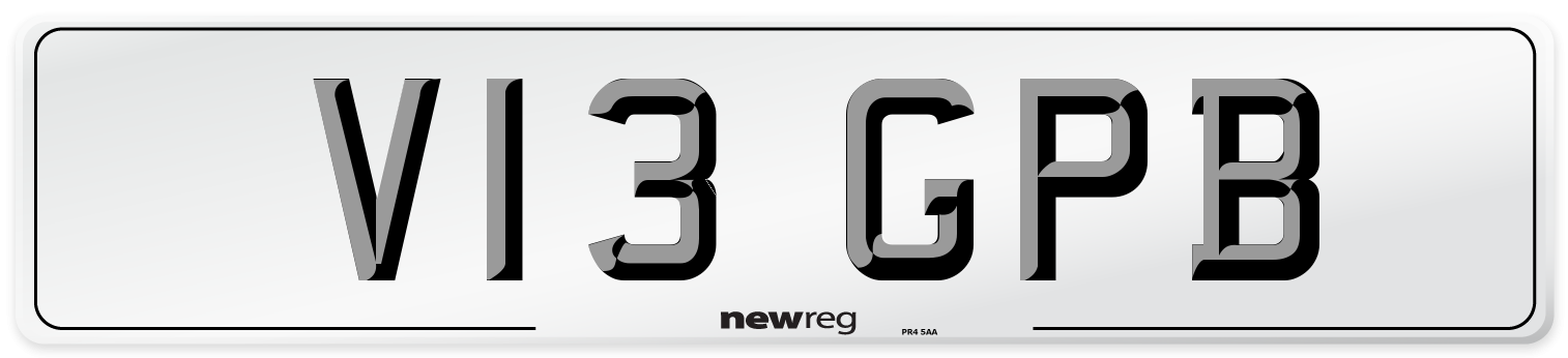 V13 GPB Number Plate from New Reg
